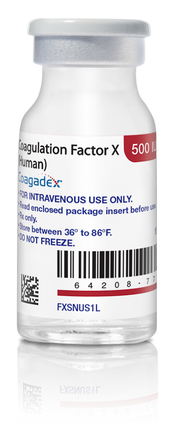 Vial of Coagulation Factor X concentrate